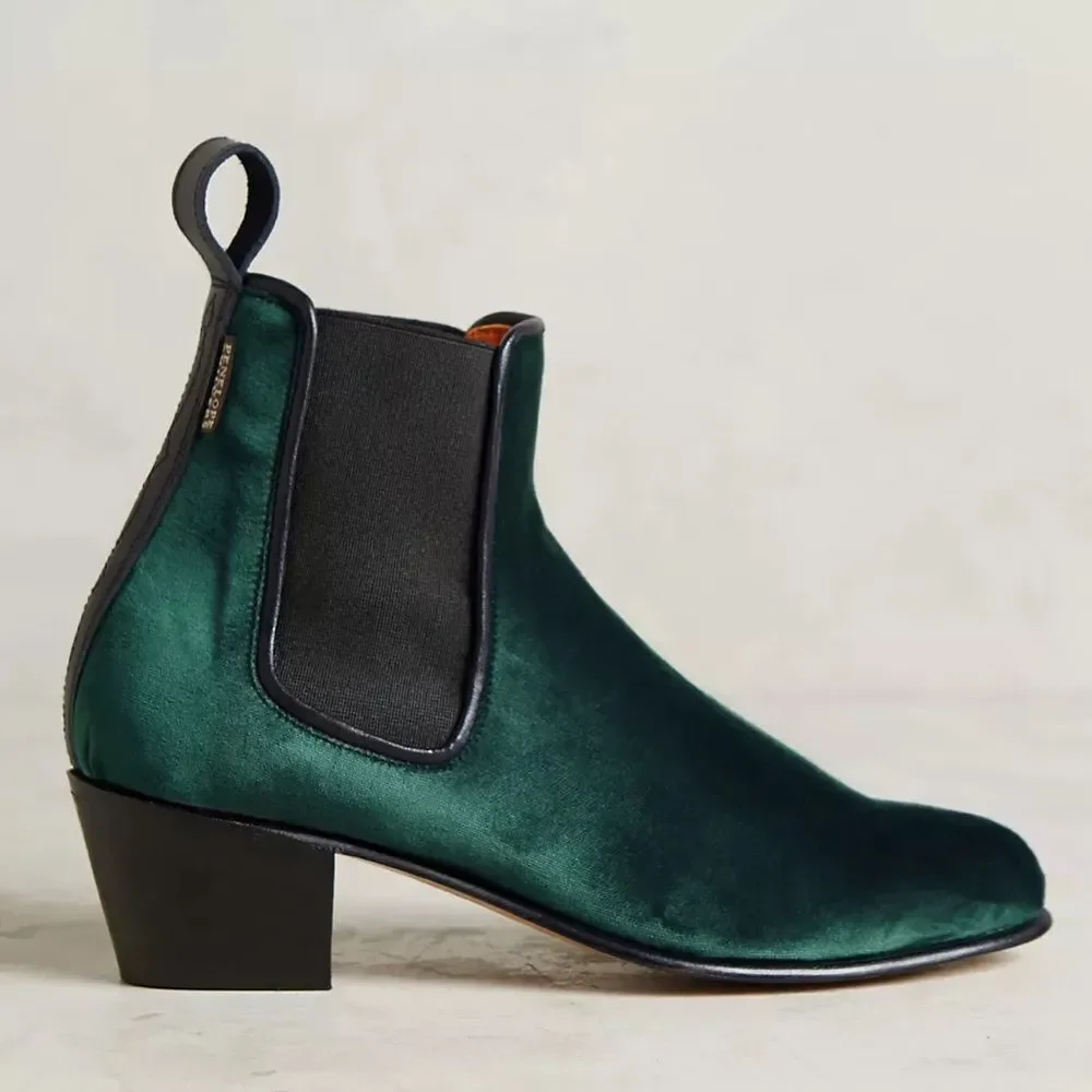 Anthropologie Penelope Chilvers Velvet Chelsea Boots NIB